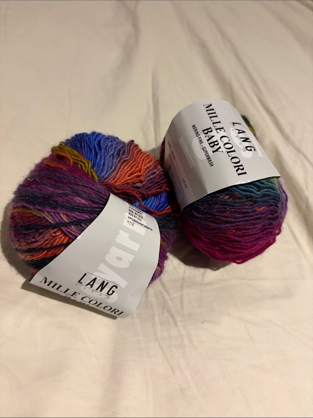 LANG Mille Colori Baby Multicolor Yarn - 2 Skeins